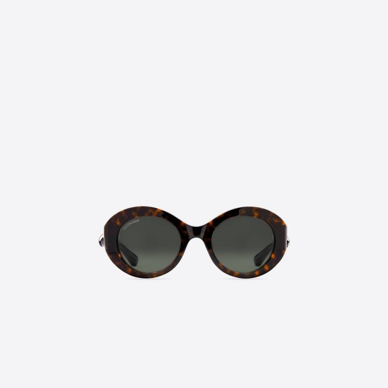 TWIST ROUND SUNGLASSES IN BEIGE